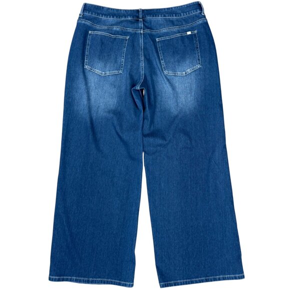 HALARA Women's NWT Flex Asymmetrical Low Rise Wide Leg Jeans | Size L Reg. - Picture 8 of 13